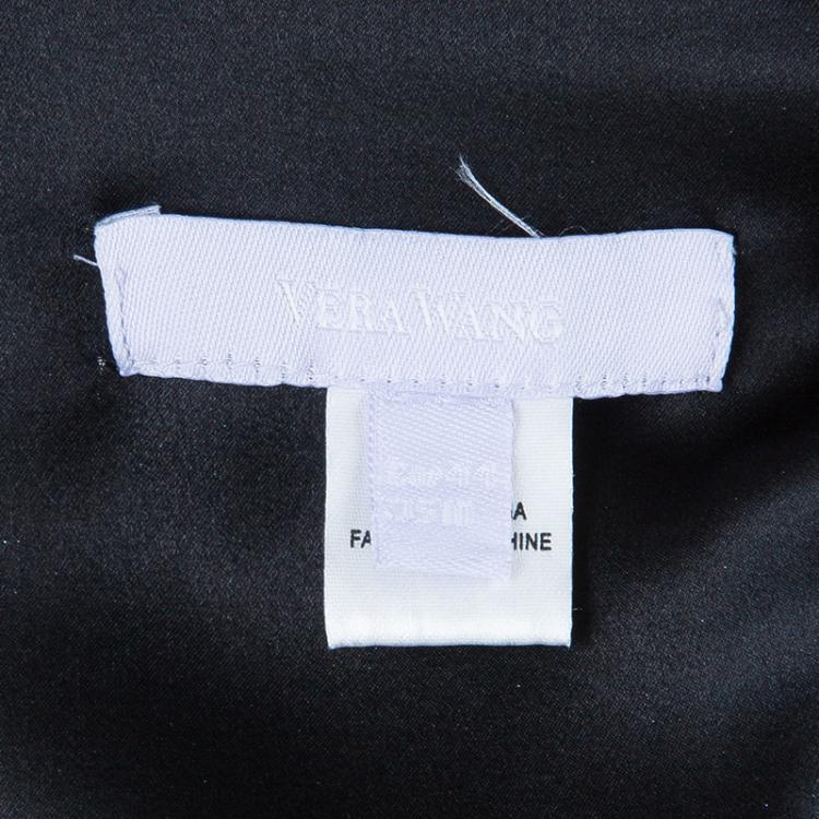 Pre Owned Vera Wang Black Sleeveless Belted Maxi Dress L