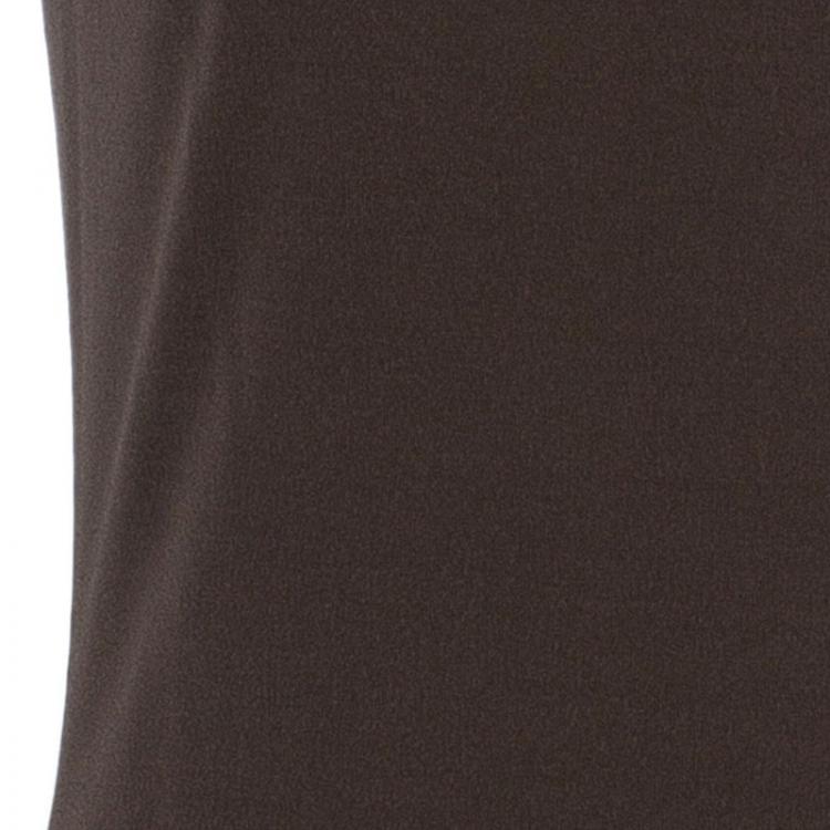 Pre Owned Vera Wang Brown Sleeveless Dress XS