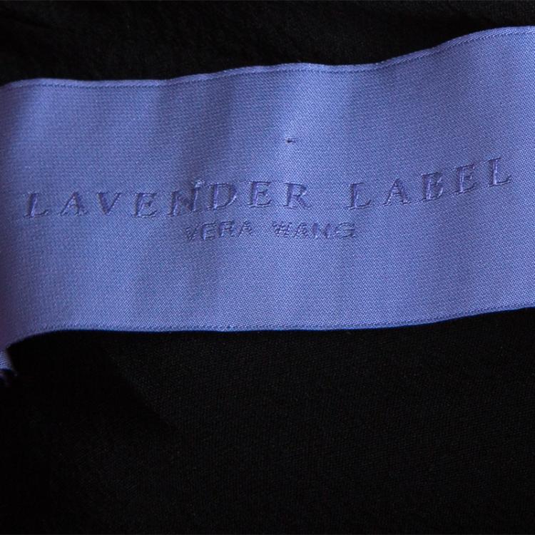 Pre Owned Lavender By Vera Wang Black Flower Detail Dress M