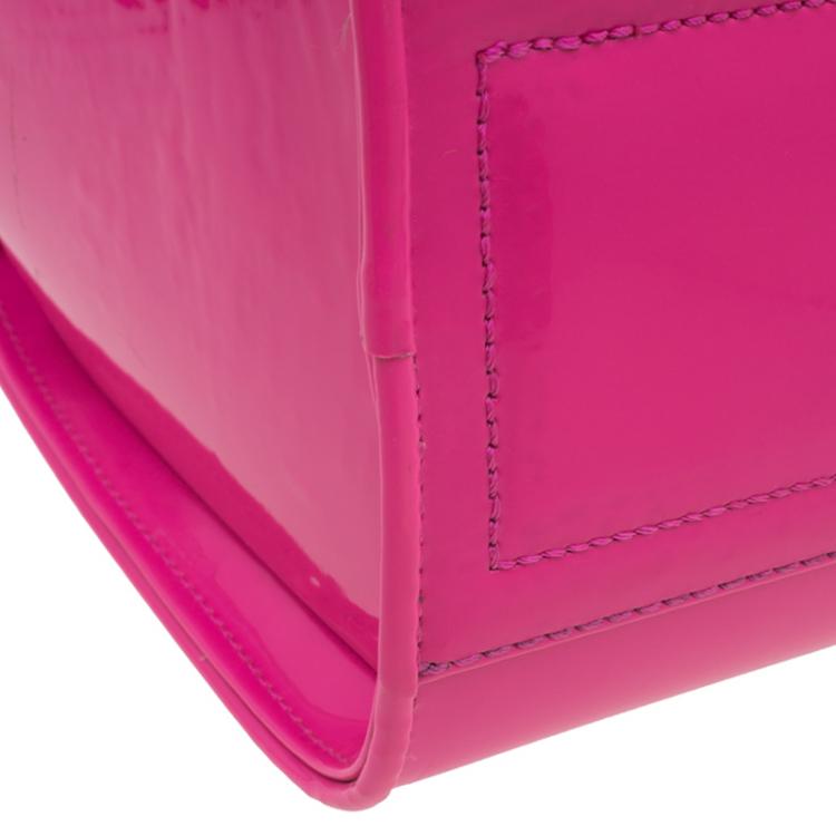 Pre Owned Versace Jeans Pink Patent Leather Medium Box Top Handle Bag