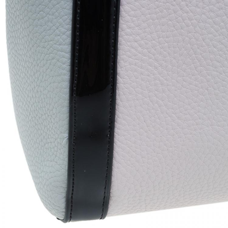 Pre Owned Versace Jeans Bi Color Pebbled Leather Tote