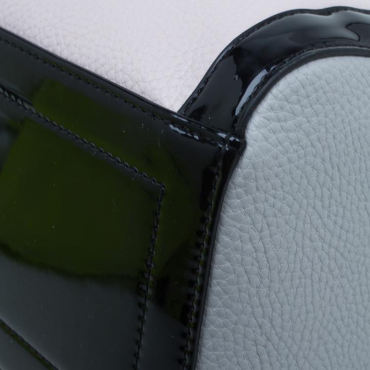 Pre Owned Versace Jeans Bi Color Pebbled Leather Tote