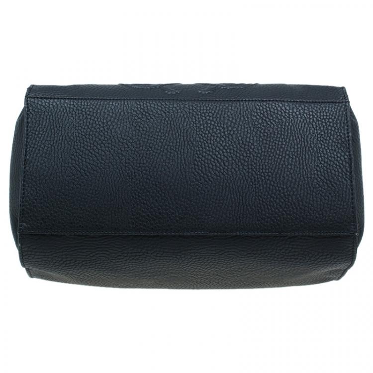 مملوكة مسبقًا Versace Jeans Black Pebbled Leather Crystal Studs Bowling Bag