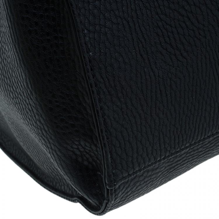 مملوكة مسبقًا Versace Jeans Black Pebbled Leather Crystal Studs Bowling Bag