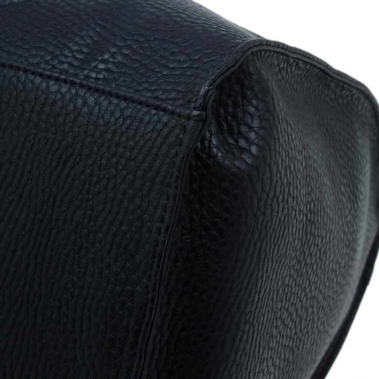 مملوكة مسبقًا Versace Jeans Black Pebbled Leather Crystal Studs Bowling Bag
