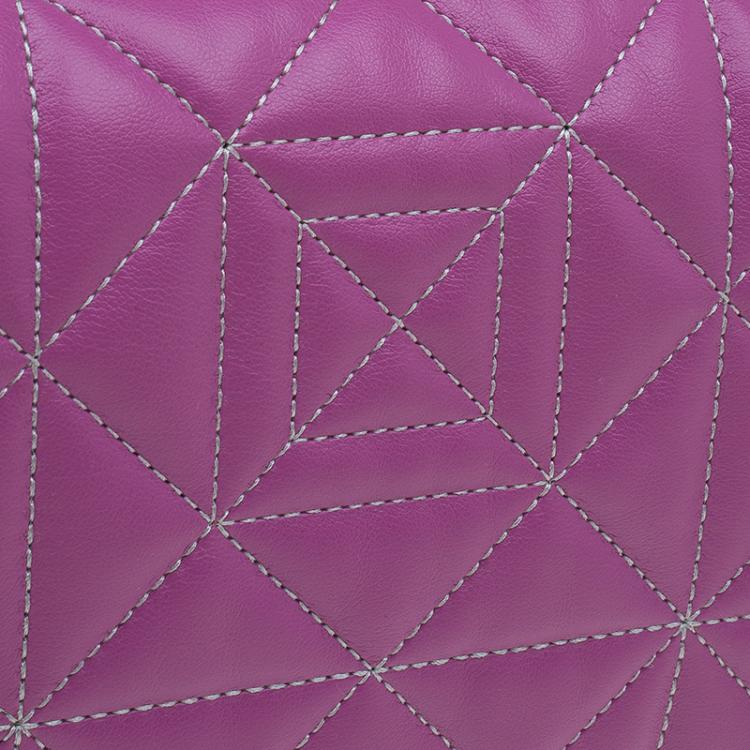 Pre Owned Versace Jeans Purple Leather Small Trapuntata Chain Shoulder Bag