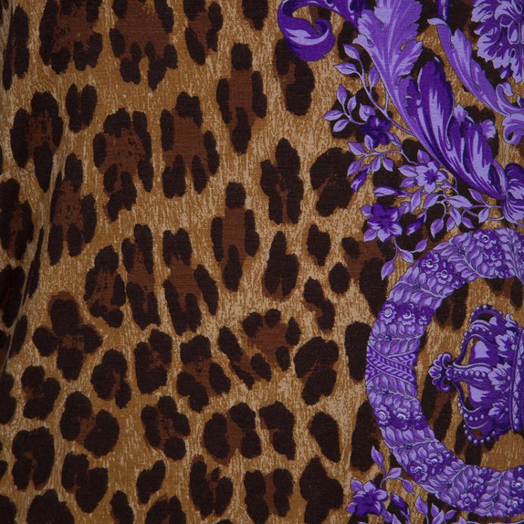 Pre Owned Versace Leopard Print Tunic Top S