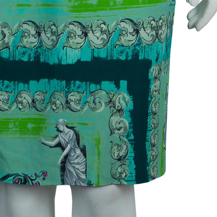 Pre Owned Versace Collection Multicolor Print Sleeveless Dress M