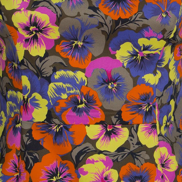 مملوكة مسبقًا  Versace Multicolor Floral Print Sleeveless Dress S