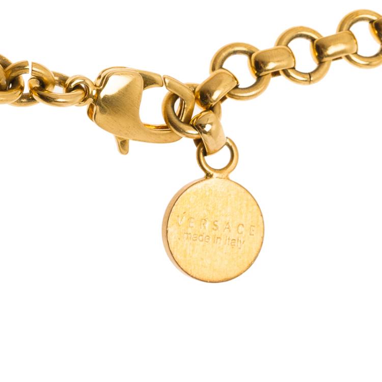 Pre Owned Versace Icon Medusa Gold Tone Bracelet