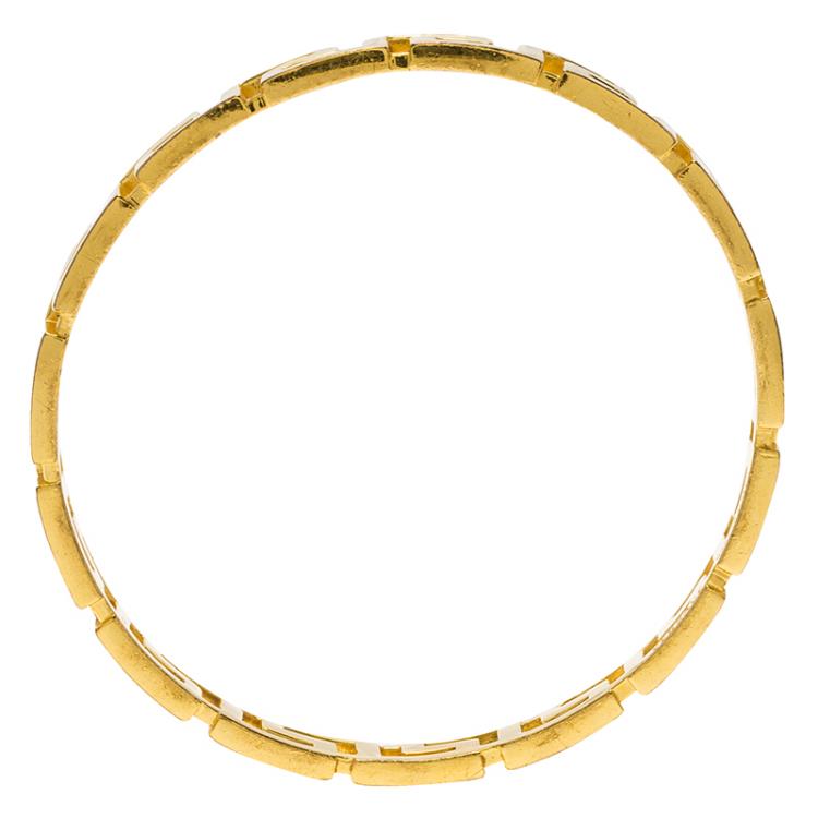 Pre Owned Versace Greek Gold Tone Bangle 19cm