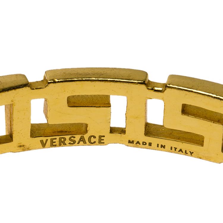 Pre Owned Versace Greek Gold Tone Bangle 19cm