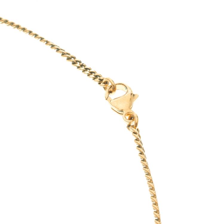 Pre Owned Versace Medusa Tassel Two Tone Pendant Necklace