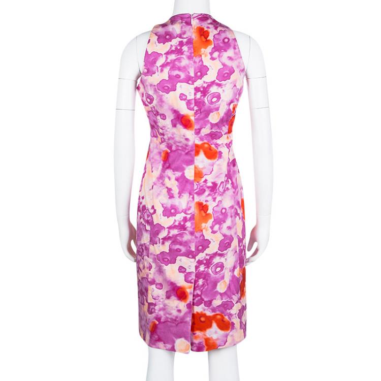 Pre Owned Versace Multicolor Floral Printed Cotton Sleeveless V-Neck Dress M