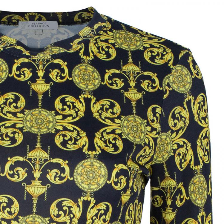 Pre Owned Versace Baroque-Print Top M