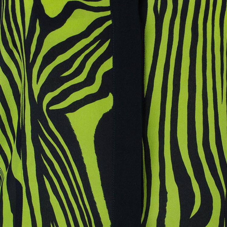 Pre Owned Versace Yellow Printed Chiffon Shirt M