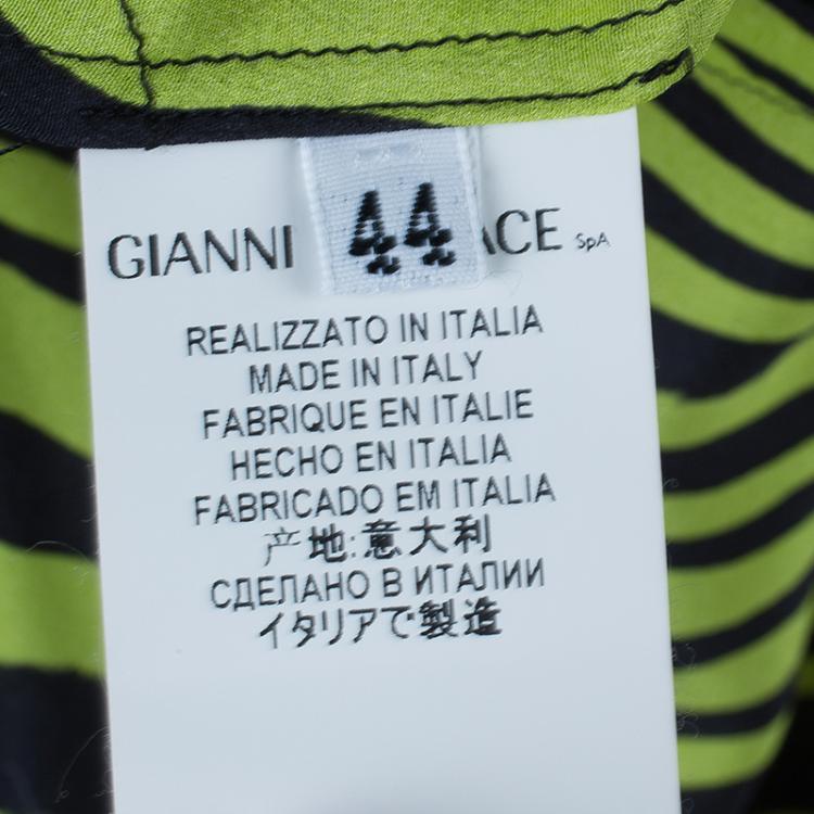 Pre Owned Versace Yellow Printed Chiffon Shirt M