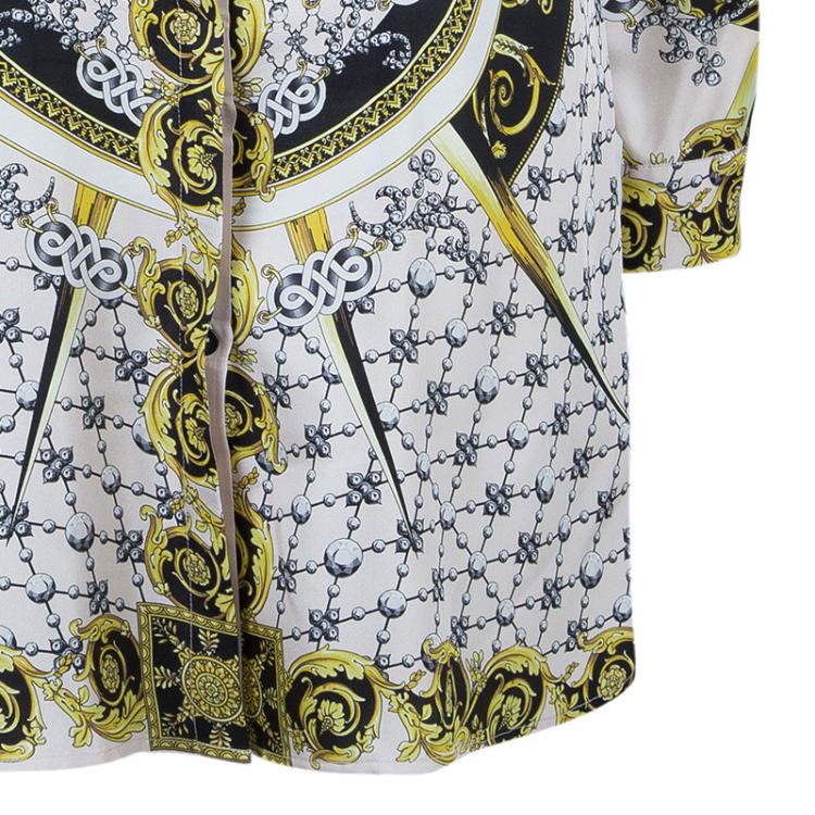 Pre Owned Versace Multicolor Silk Shirt Dress M