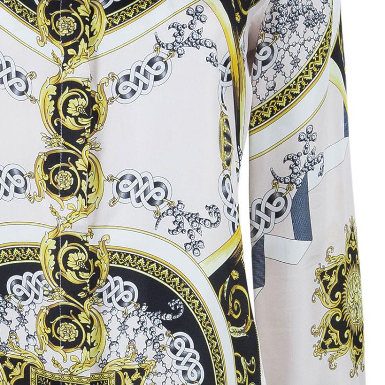 Pre Owned Versace Multicolor Silk Shirt Dress M