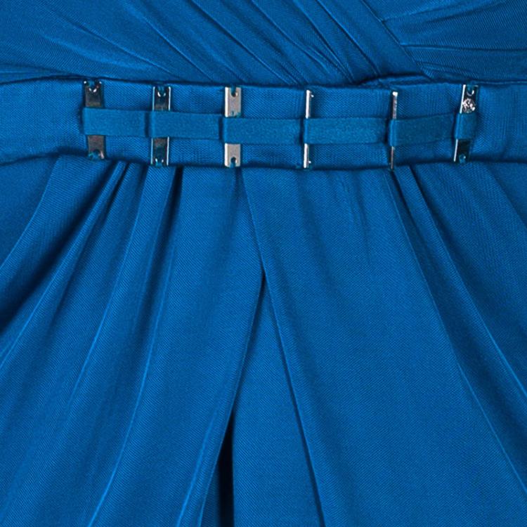 Pre Owned Versace Blue Sleeveless Stretch Top M