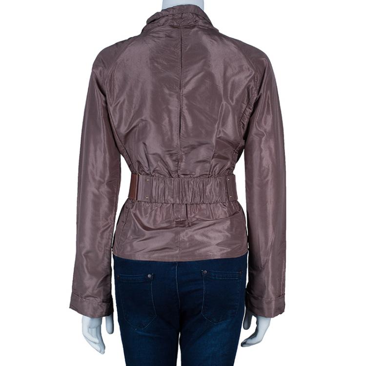 Pre Owned Versace Dusty Pink Technical Belted Jacket M