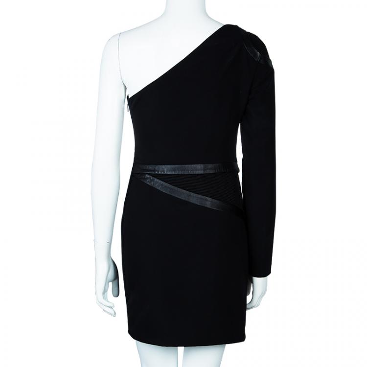 Pre Owned Versace Black One Shoulder Dress M