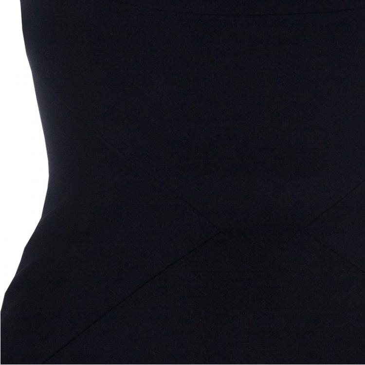 Pre Owned Versace Black Rose Detail Mini Dress S