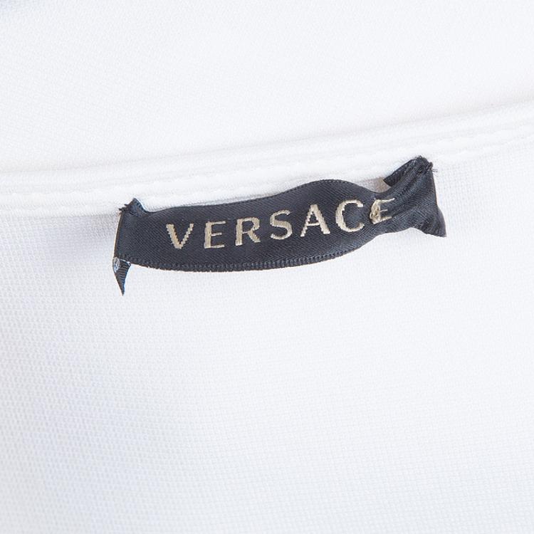 Pre Owned Versace Off-white Short Sleeve Top S