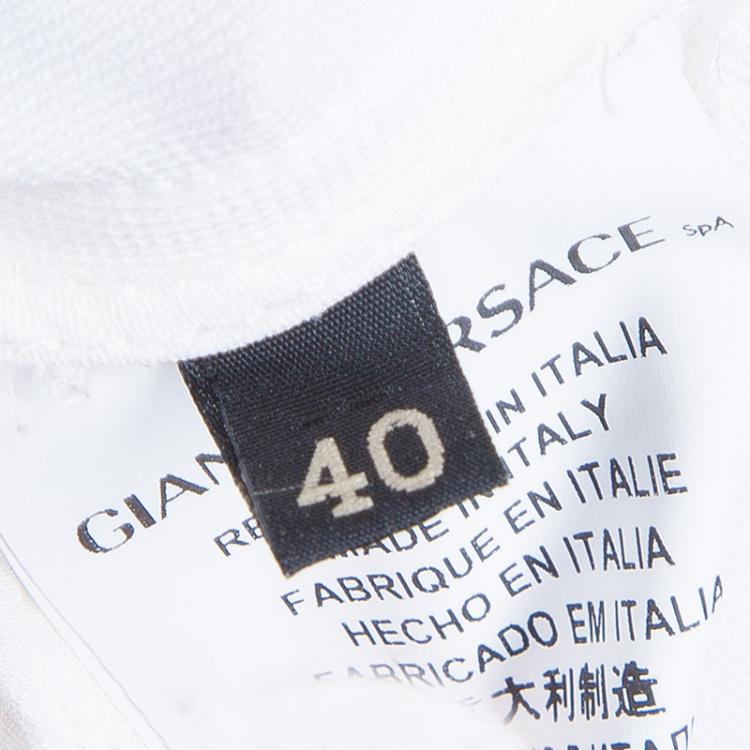 Pre Owned Versace Off-white Short Sleeve Top S