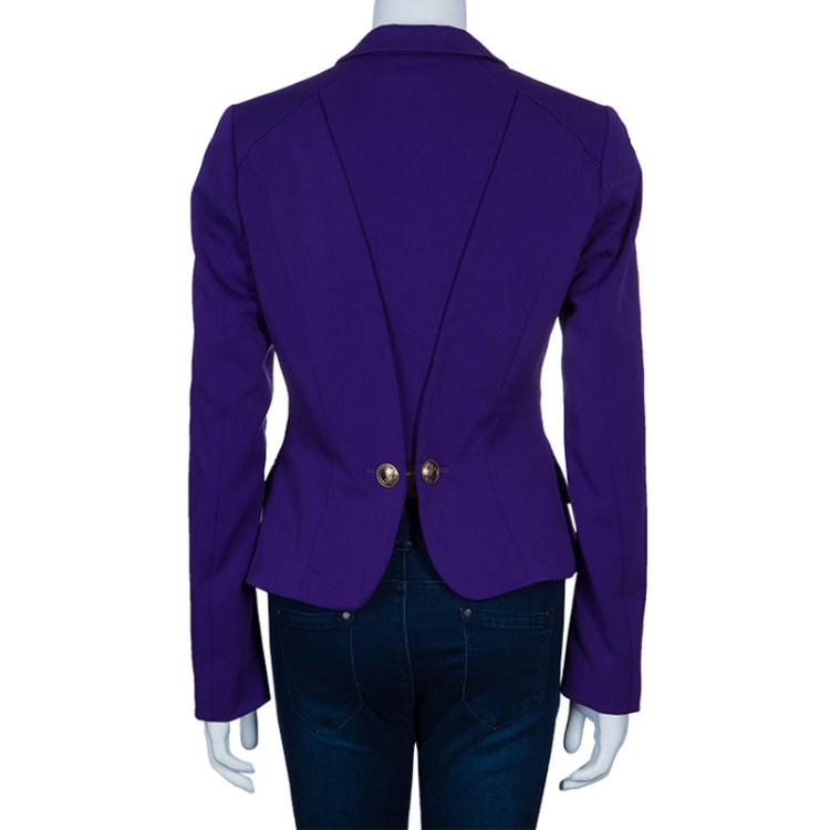 Pre Owned Versace Purple Tailored Blazer M