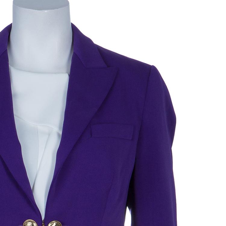 Pre Owned Versace Purple Tailored Blazer M