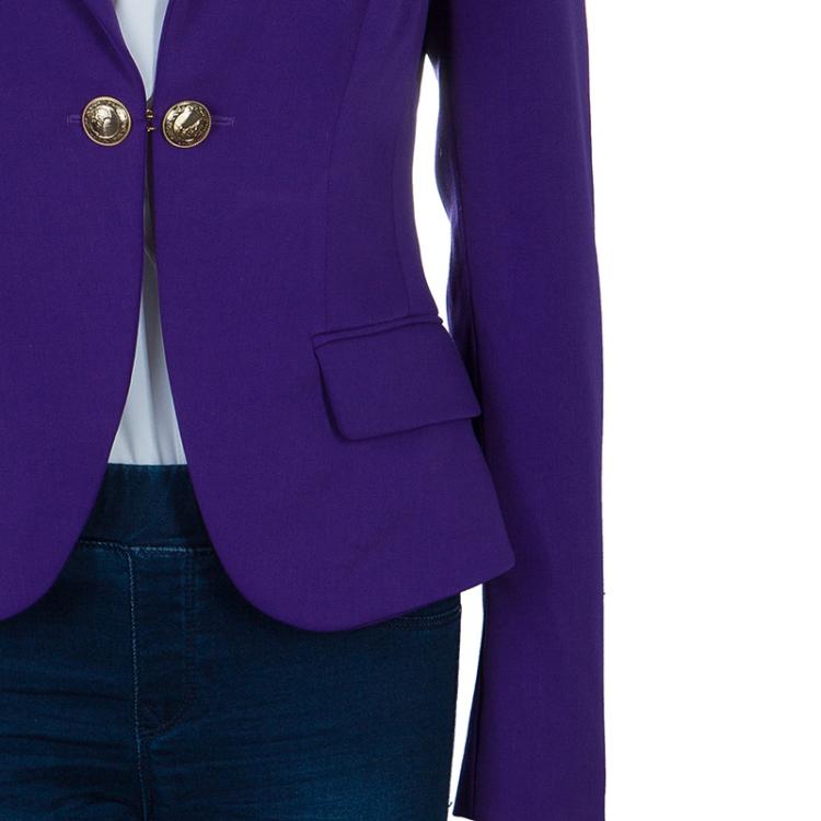 Pre Owned Versace Purple Tailored Blazer M