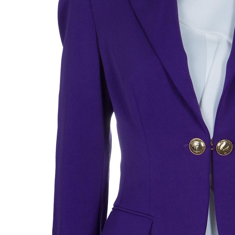 Pre Owned Versace Purple Tailored Blazer M