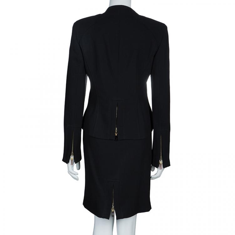 Pre Owned Versace Black Skirt Suit L