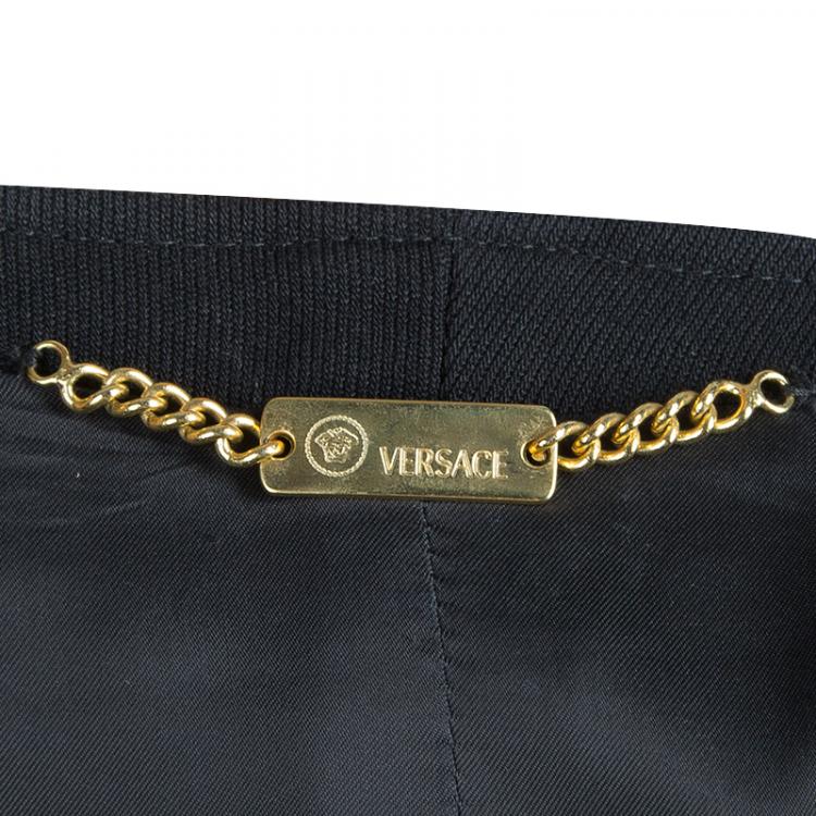 Pre Owned Versace Black Skirt Suit L