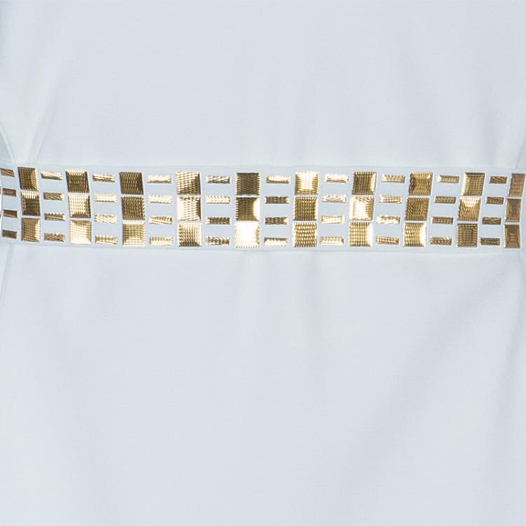 Pre Owned Versace White Belted Dress M