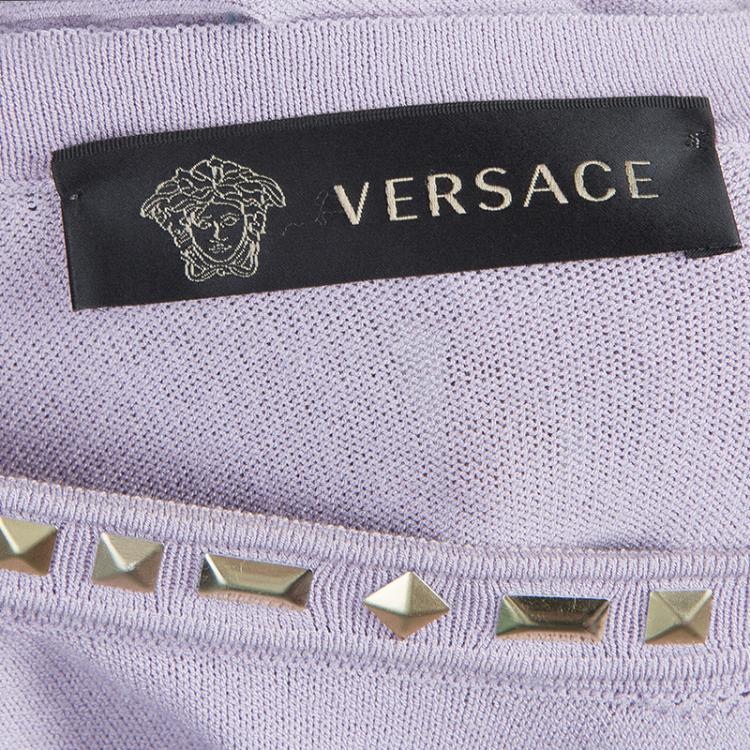 Pre Owned Versace Purple Embellished Dress S