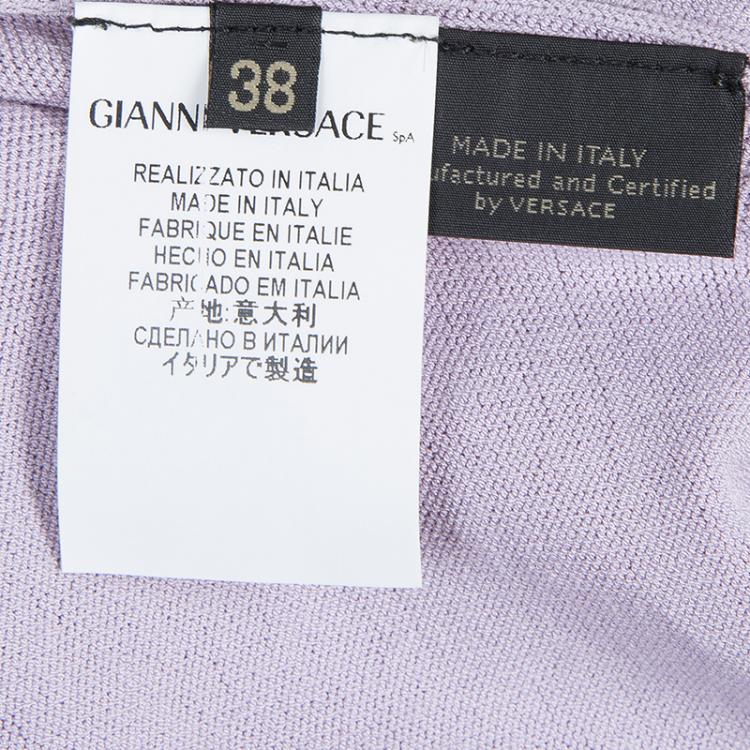 Pre Owned Versace Purple Embellished Dress S