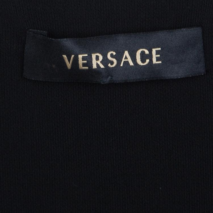 Pre Owned Versace Black Pleated Long Sleeve Dress S