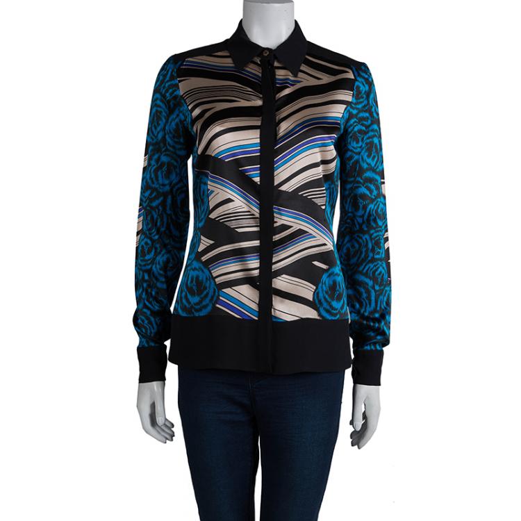 Pre Owned Versace Collection Multicolor Printed Silk Shirt S