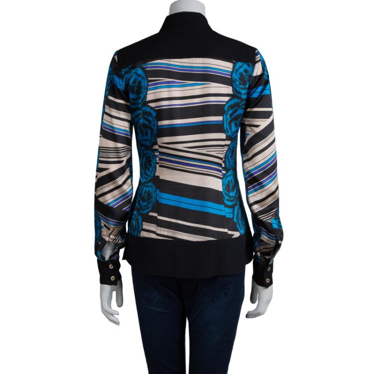 Pre Owned Versace Collection Multicolor Printed Silk Shirt S