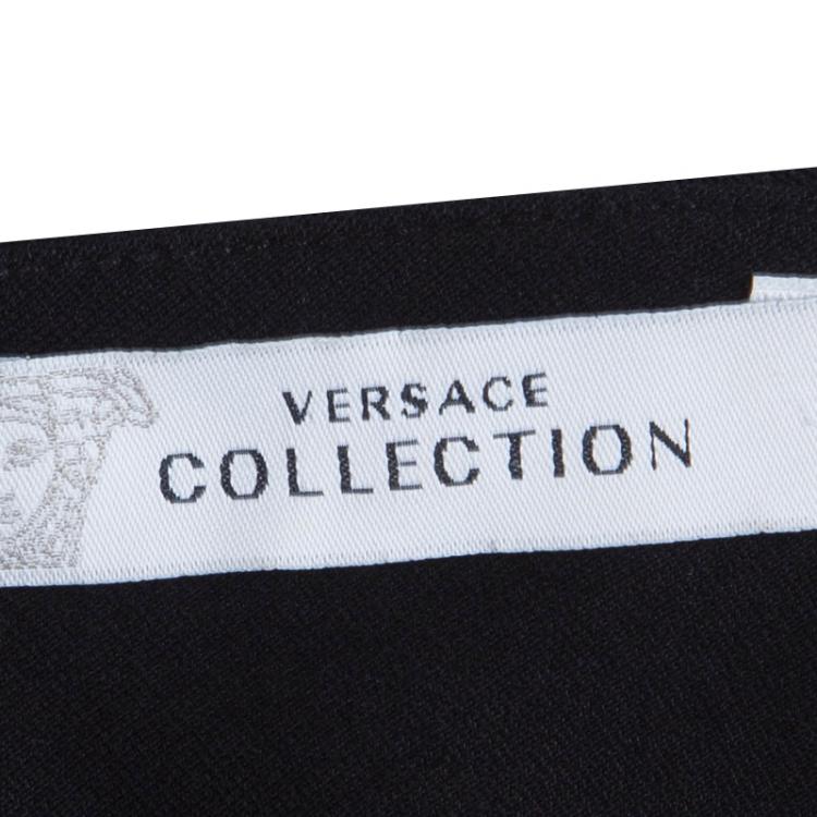Pre Owned Versace Collection Black Knit Colorblock Dress M