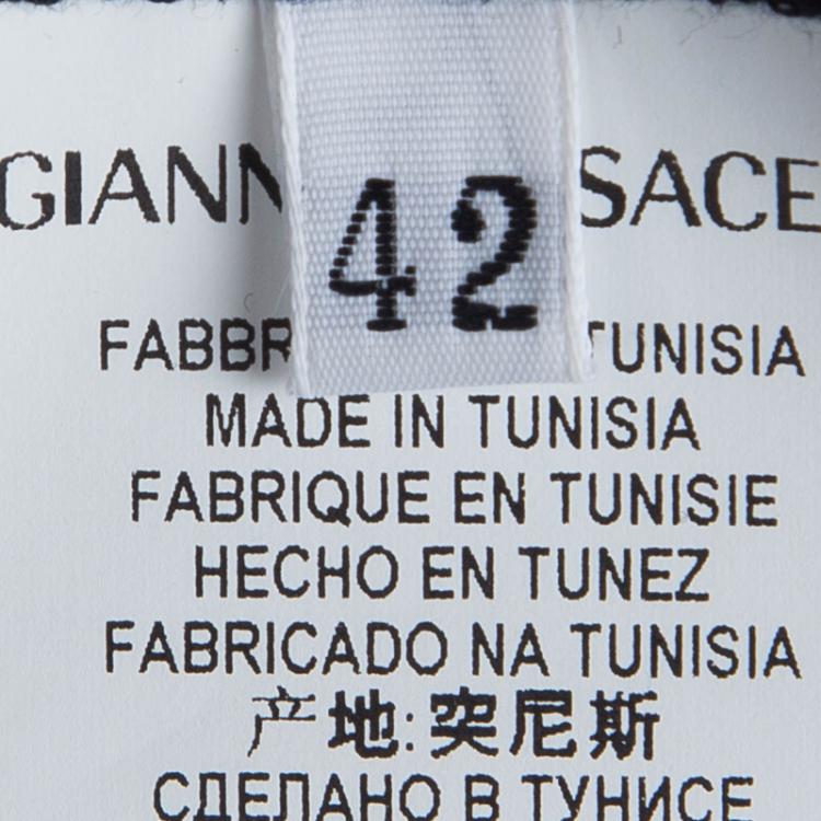 Pre Owned Versace Collection Black Knit Colorblock Dress M
