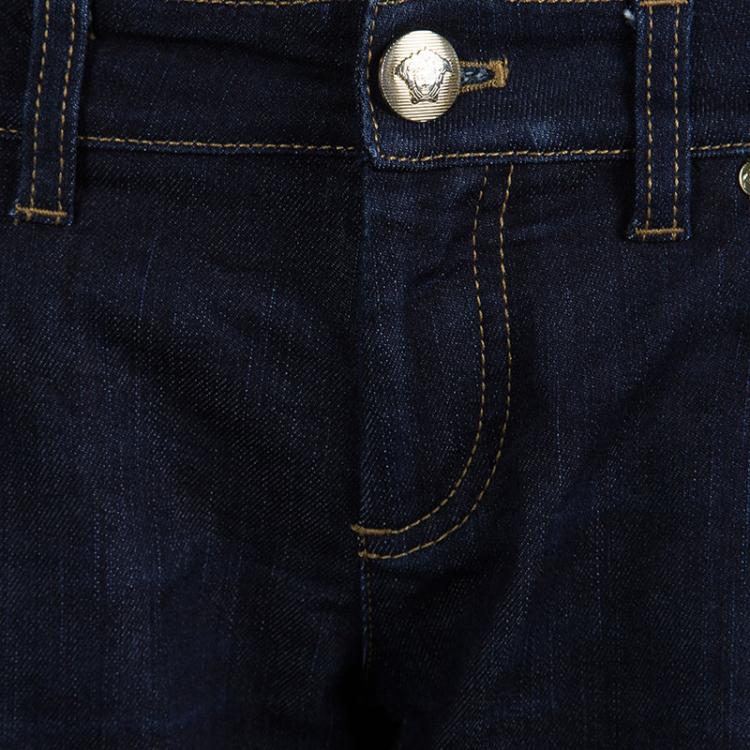 Pre Owned Versace Indigo Dark Wash Denim Straight Fit Jeans M