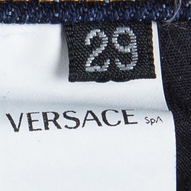 Pre Owned Versace Indigo Dark Wash Denim Straight Fit Jeans M
