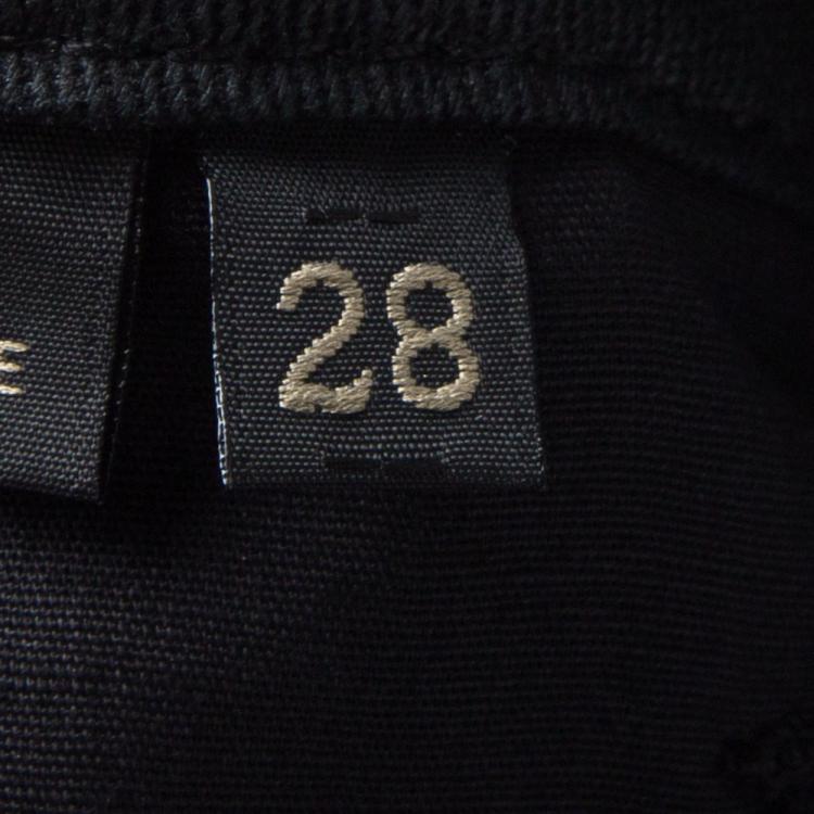 Pre Owned Versace Black Knit Denim Panel Detail Skinny Jeans M