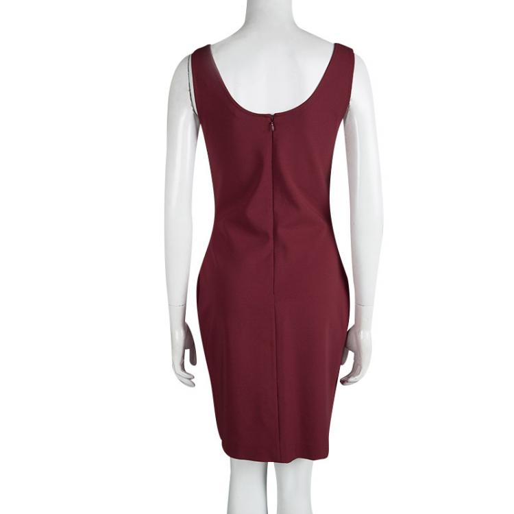Pre Owned Versus By Versace Red Lion Logo Detailed Sleeveless Dress M