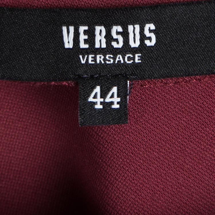 Pre Owned Versus By Versace Red Lion Logo Detailed Sleeveless Dress M