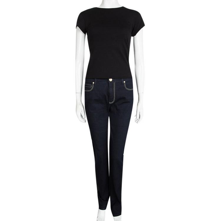 Pre Owned Versace Collection Indigo Denim Straight Fit Jeans M