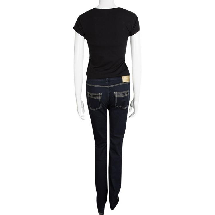 Pre Owned Versace Collection Indigo Denim Straight Fit Jeans M